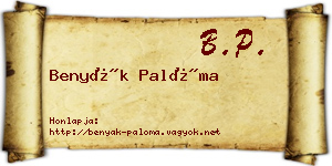 Benyák Palóma névjegykártya